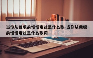 当你从我眼前慢慢走过是什么歌-当你从我眼前慢慢走过是什么歌词